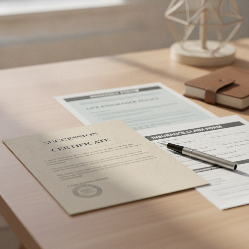 Succession certificate for insurance claim with no nominee